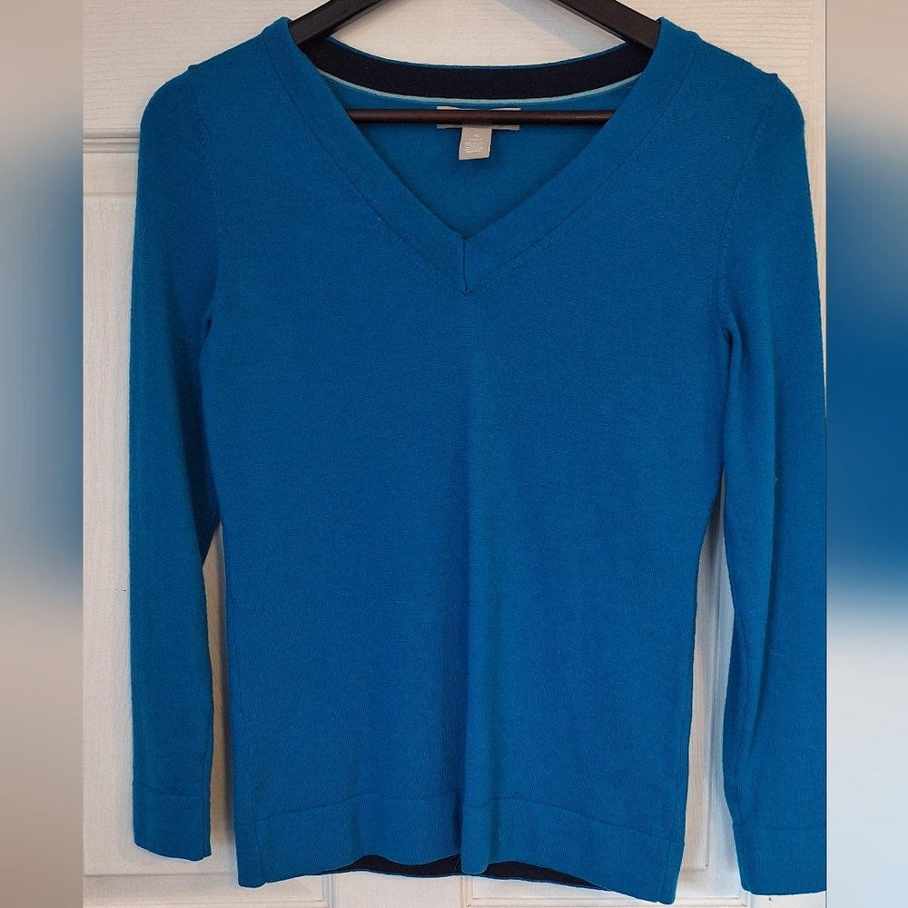 Banana Republic Merino Wool Sweater Teal Blue Size Small